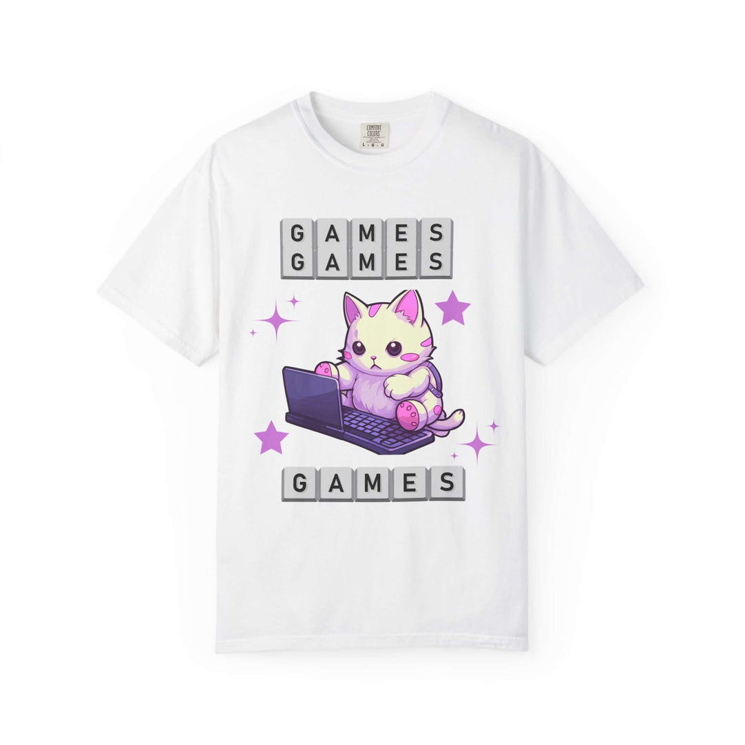 Kawaii Cat Games T-Shirt T-Shirt Printify White S