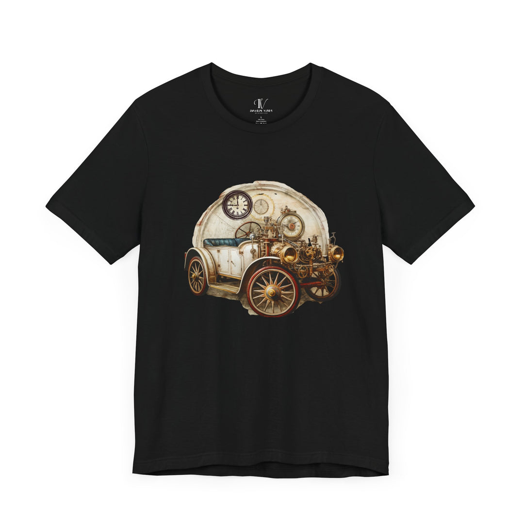 Steampunk Vintage Car T-Shirt T-Shirt Printify Black S