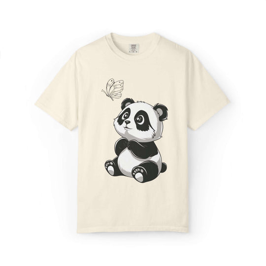 Adorable Panda & Butterfly Tee T-Shirt Printify Ivory S