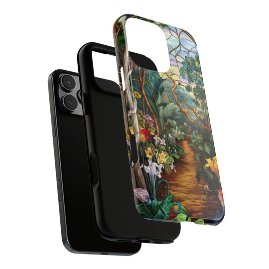 Phone Case - Stained Glass Garden Scene Phone Case Printify