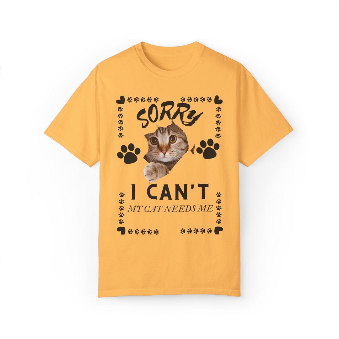 Cat Peek Unisex T-shirt Sorry I Can't My Cat Needs Me T-Shirt Printify Citrus S