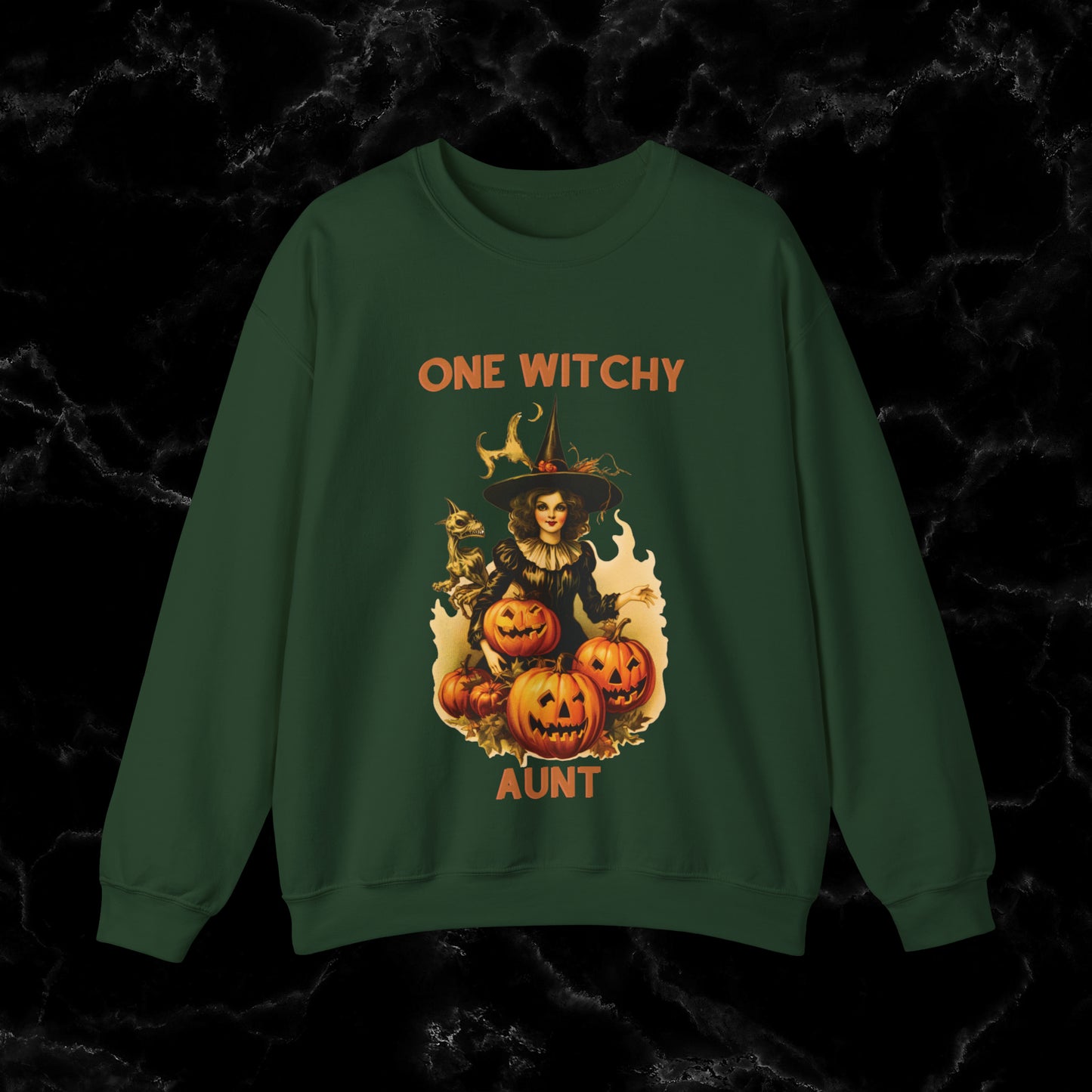 One Witchy Aunt Sweatshirt - Cool Aunt Shirt, Feral Aunt Sweatshirt, Perfect Gifts for Aunts, Auntie Sweatshirt Sweatshirt S Forest Green 