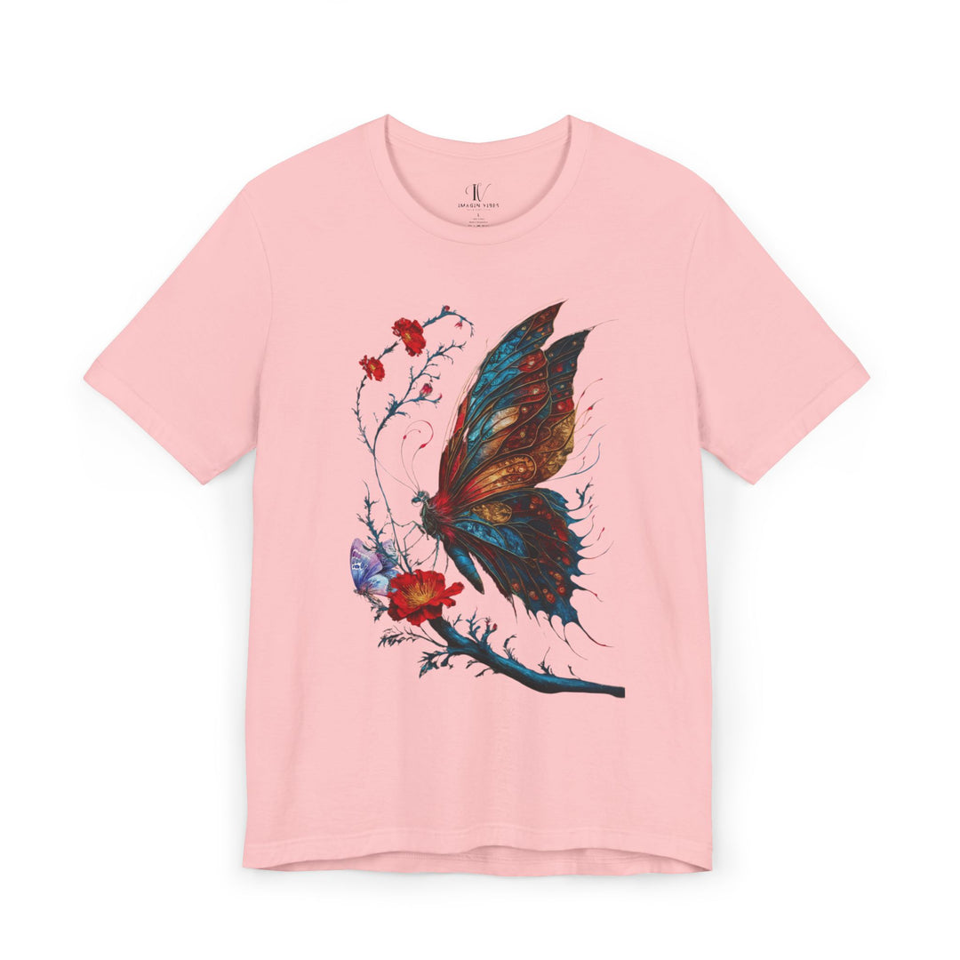 Butterfly Tee - Nature-inspired Unisex Jersey T-Shirt Printify Pink XS