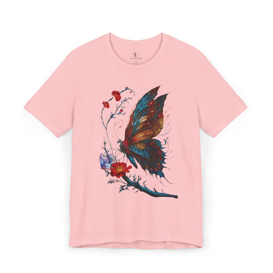 Butterfly Tee - Nature-inspired Unisex Jersey T-Shirt Printify Pink XS