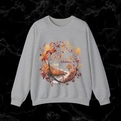 Hello Autumn Sweatshirt | Fall Design | Fall Seasonal Sweatshirt | Autumn Lover Sweatshirt S Sport Grey 