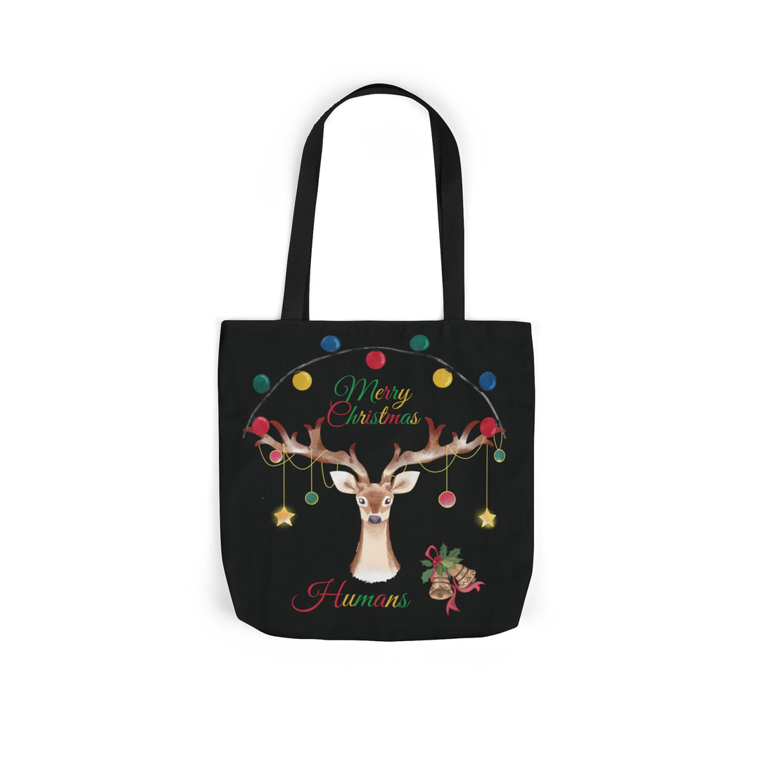 Christmas Reindeer Tote Bag Accessories Printify 16" × 16'' Black