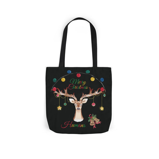 Christmas Reindeer Tote Bag Accessories Printify 16" × 16'' Black