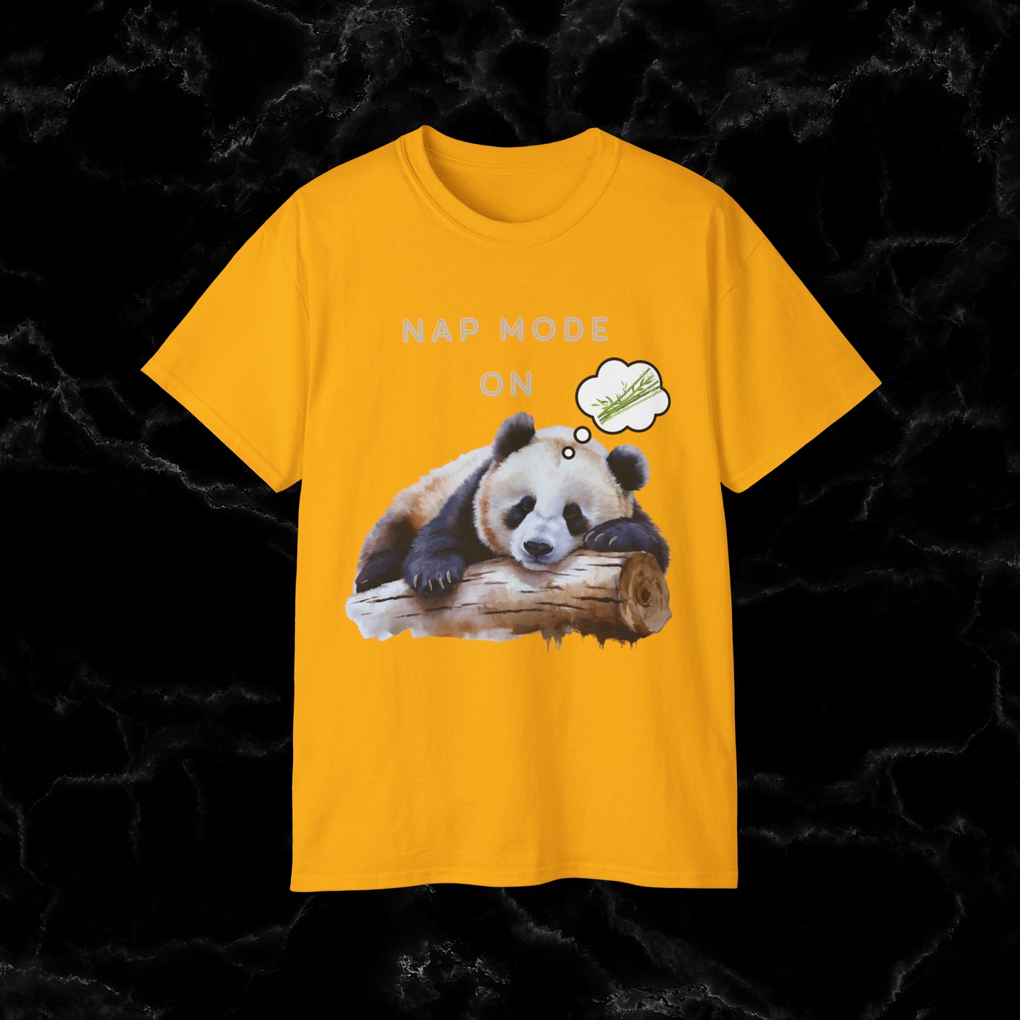 Nap Time Panda Unisex Funny Tee - Hilarious Panda Nap Mode On T-Shirt Gold S 