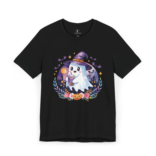 Cute Ghost With Ice Caffe Halloween T-Shirt