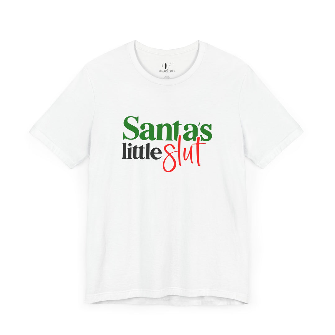 Santa's Little Slut Tee - Provocative Christmas T-Shirt Printify White XS