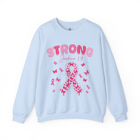 Strong Joshua 1:9 Breast Cancer Sweatshirt