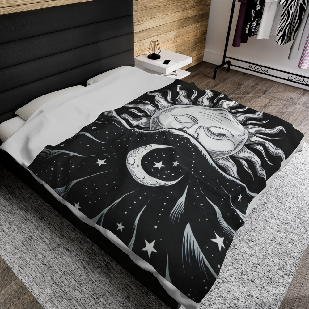 Velveteen Plush Blanket - Sun and Moon