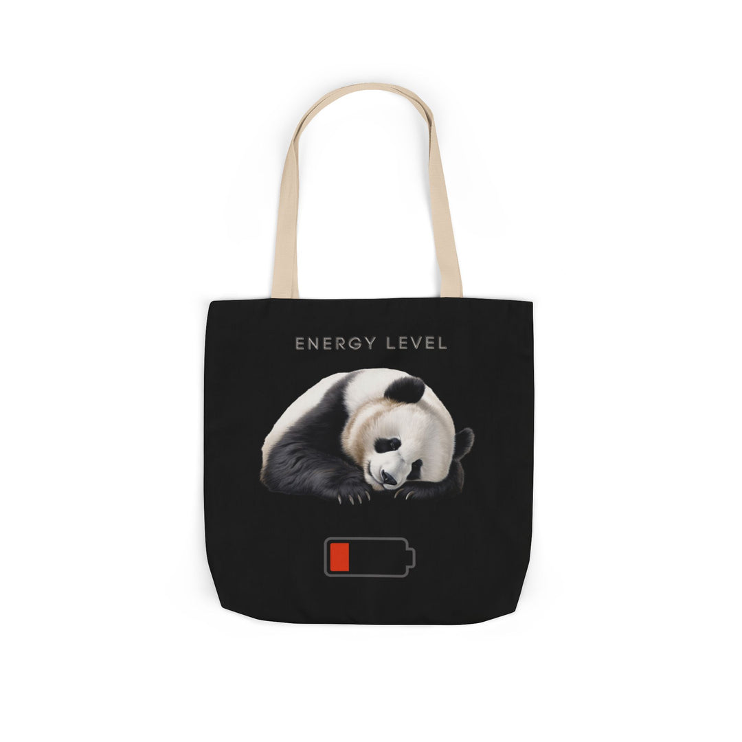 Canvas Tote Bag - Sleeping Panda Energy Level Low Accessories Printify 18" × 18'' Beige