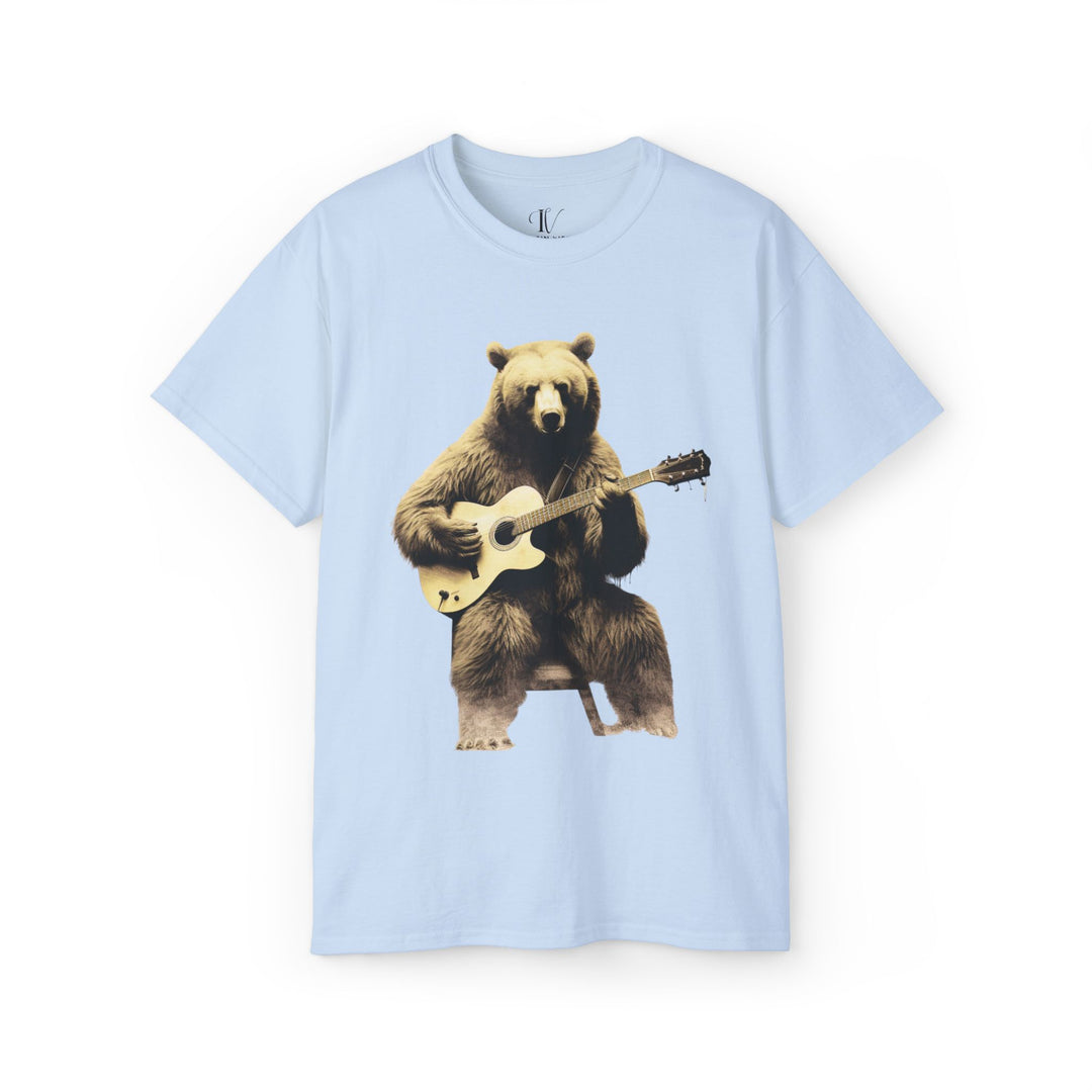 Bear Guitar Tee T-Shirt Printify Light Blue S