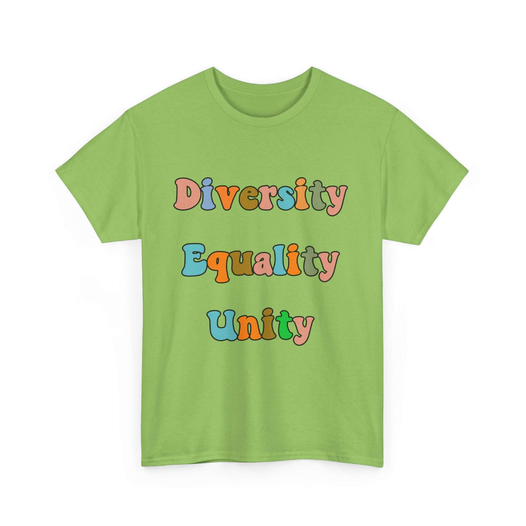 Diversity Equality Unity T-Shirt — Unity Day Anti-Bullying & Equal Rights Tee T-Shirt Printify Lime S