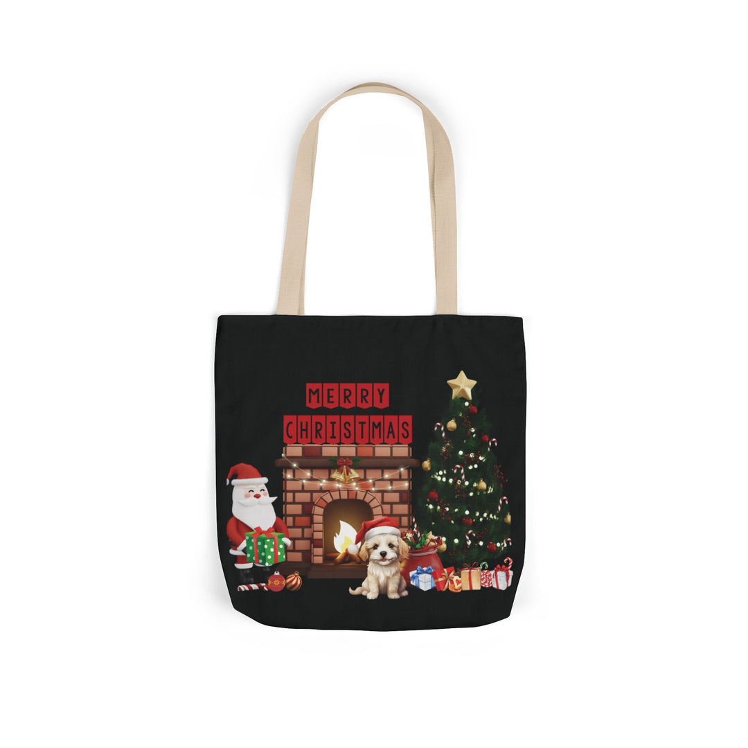 Santa Claus Christmas Canvas Tote Bag Accessories Printify 16" × 16'' Beige