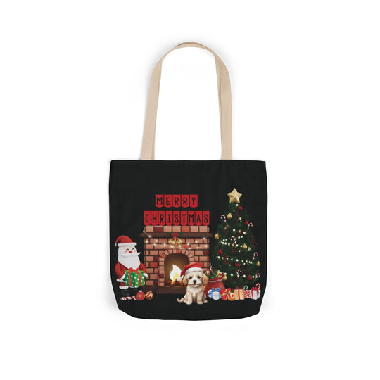 Santa Claus Christmas Canvas Tote Bag Accessories Printify 16" × 16'' Beige