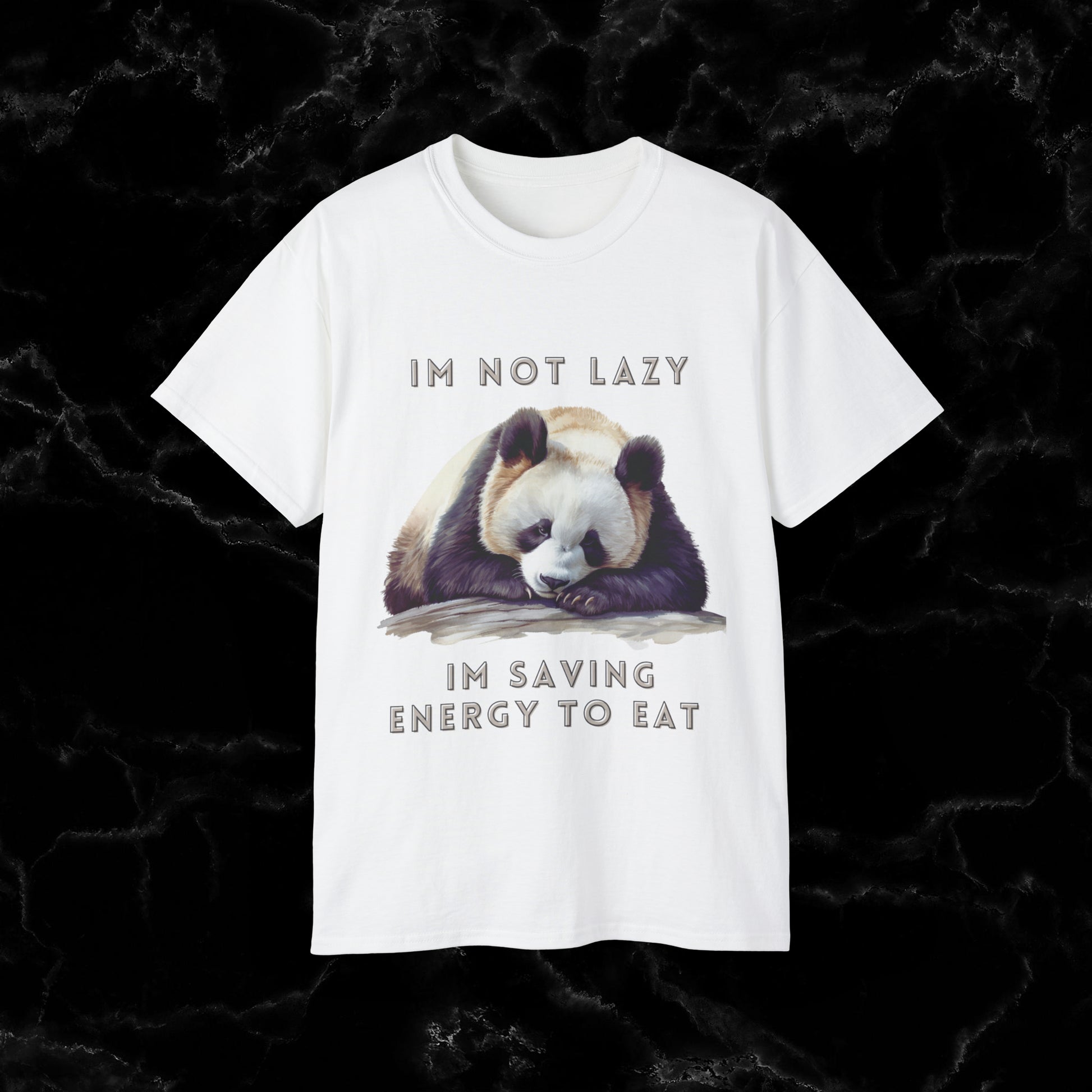 Nap Time Panda Unisex Funny Tee - Hilarious Panda Nap Design - I'm Not Lazy, I'm Saving Energy to Eat T-Shirt White S 