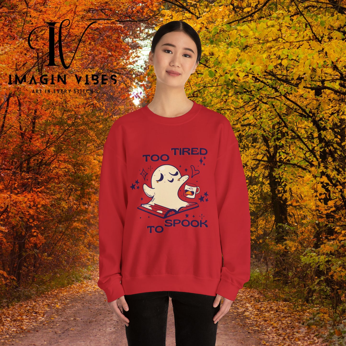 Spooky Literary Spirits: Ghost Reading Books Sweater - Bookish Halloween Sweatshirt for a Hauntingly Stylish Look, Perfect Halloween Teacher Gift and Librarian Halloween Sweatshirt   