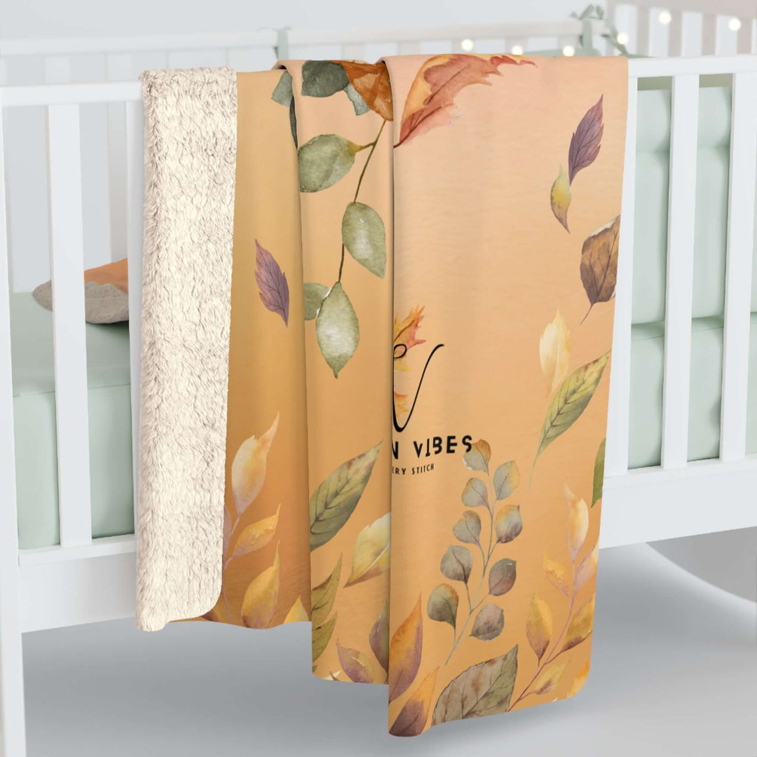 Sherpa Fleece Blanket- Autumnal Floral Watercolor