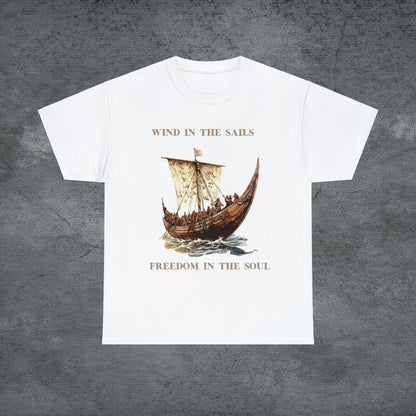 Viking Cruise Unisex Heavy Cotton Tee - Perfect Cruise Time Fashion, Wind In The Sails T-Shirt White S 