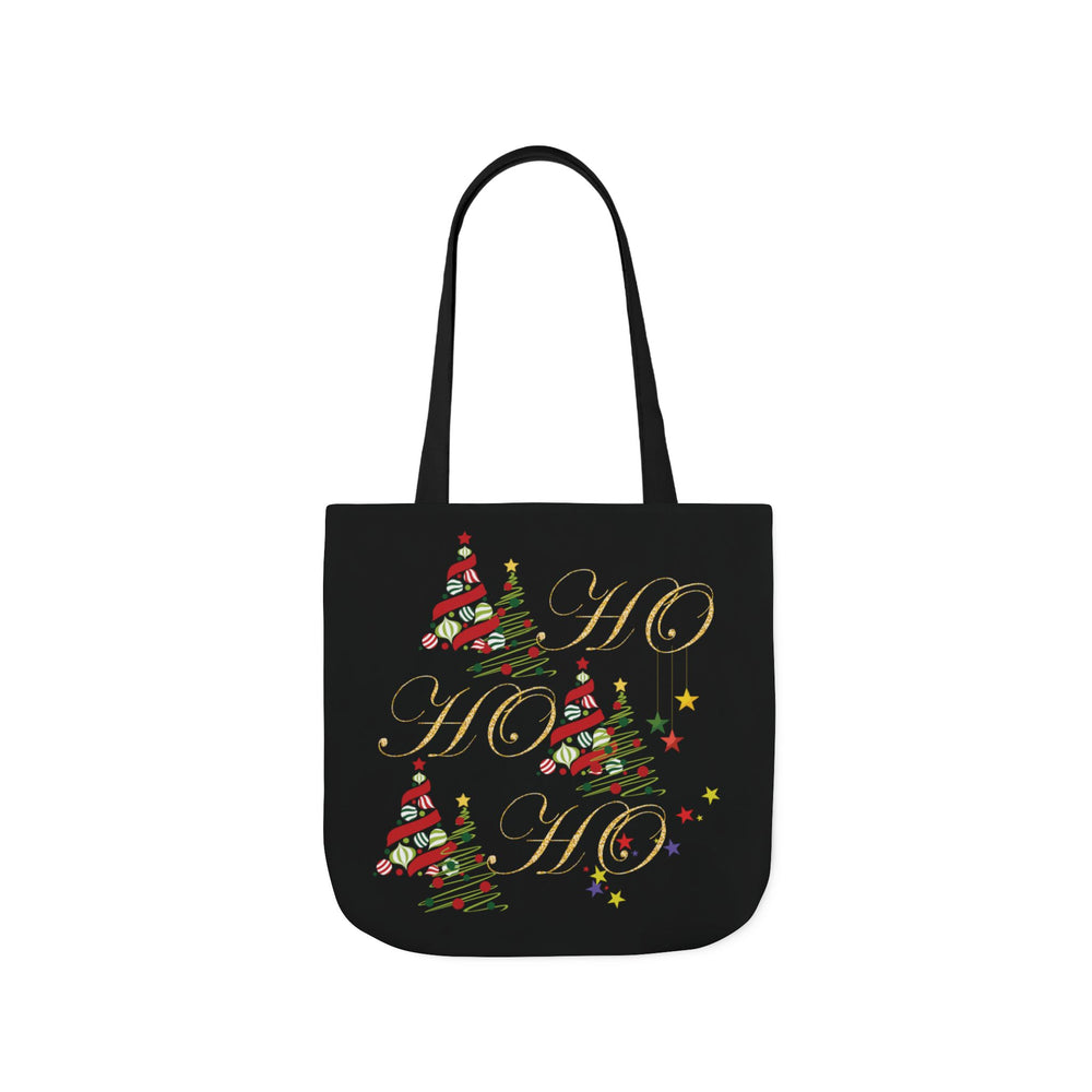 Ho Ho Ho Christmas Canvas Tote Bag Accessories Printify 16" × 16'' Black