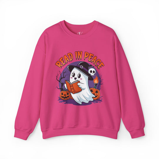 Read In Peace Ghost Halloween Bookworm Sweatshirt