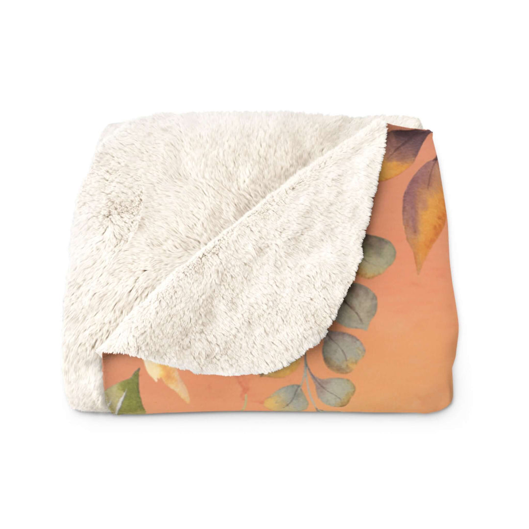 Sherpa Fleece Blanket- Autumnal Floral Watercolor