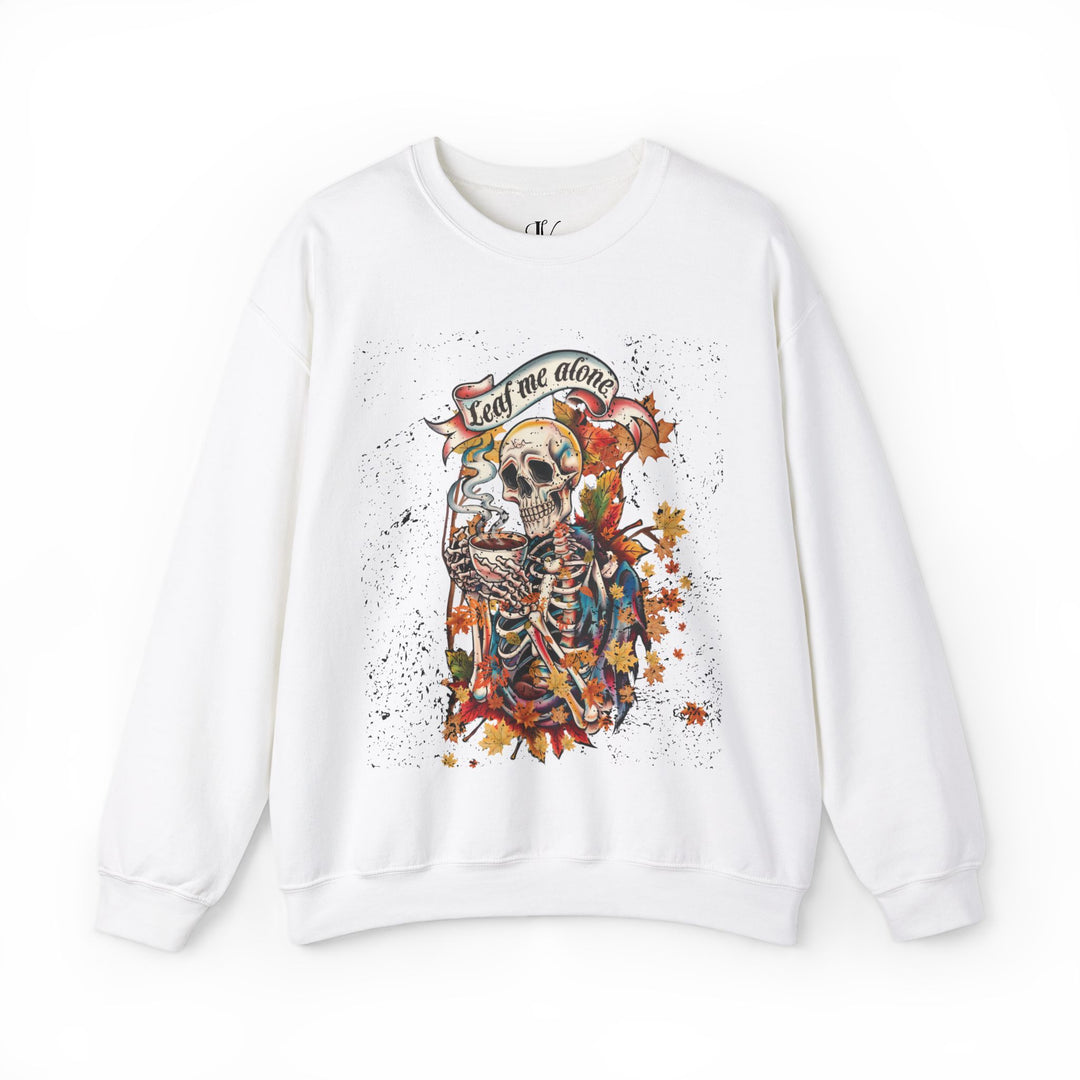 Leaf Me Alone: Grunge Skeleton Halloween Sweatshirt