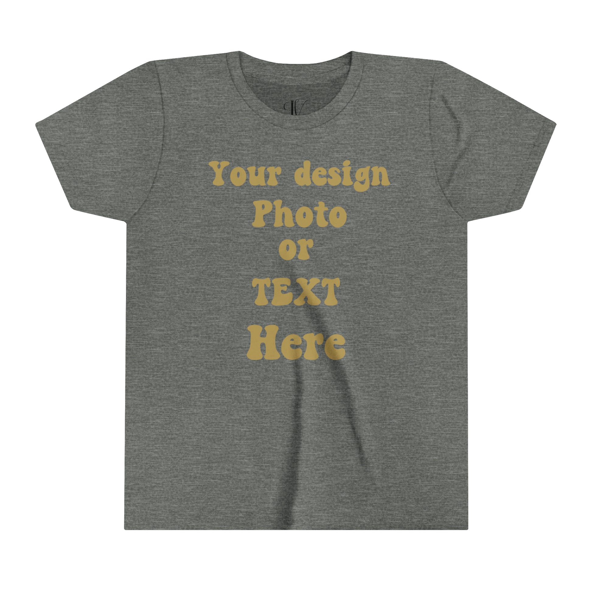 Youth Short Sleeve Tee - Personalized with Your Photo, Text, and Design Kids clothes Deep Heather S 