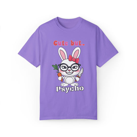 Bunny Cartoon Unisex T-shirt - Cute but Psycho T-Shirt Printify Violet S