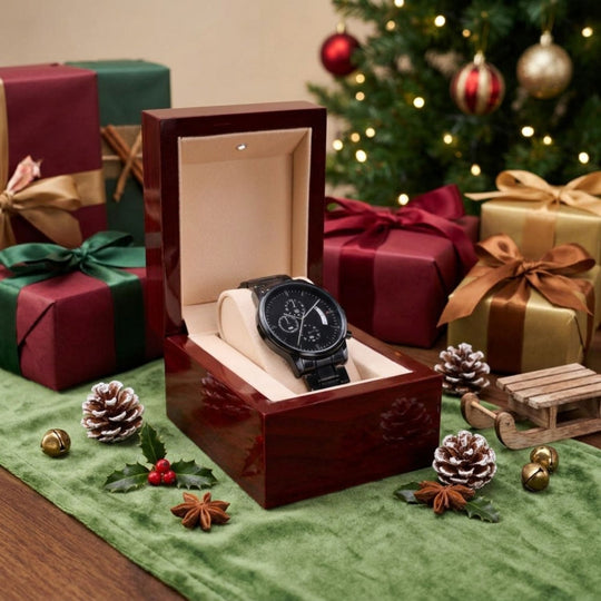 To My Dad – Personalized Christmas Engraved Black Watch