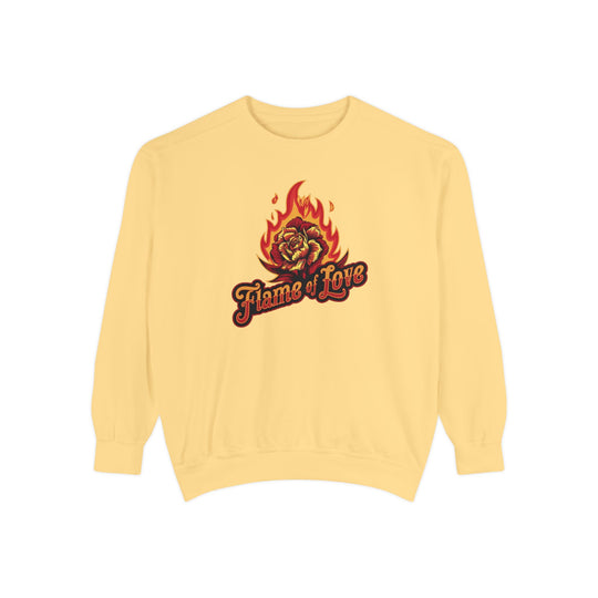 Flame of Love Sweatshirt Sweatshirt Printify Butter S