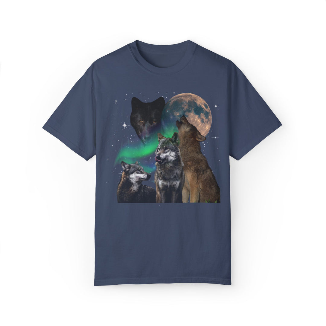 Wolf Moon Unisex T-shirt - Nature-Inspired, Mystic, Minimalist T-Shirt Printify Midnight S