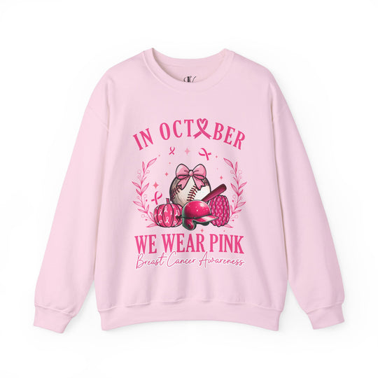 October Pink Baseball Sweatshirt - Breast Cancer Awareness