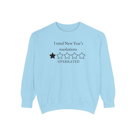 New Year's Resolutions Oversated Sweatshirt Sweatshirt Printify Chambray S