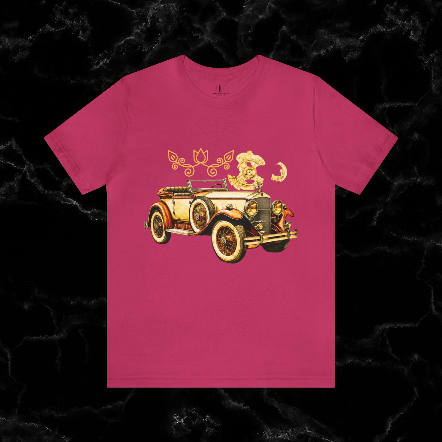 Vintage Car Enthusiast T-Shirt - Classic Wheels and Timeless Appeal for Automotive Enthusiast T-Shirt Berry S 