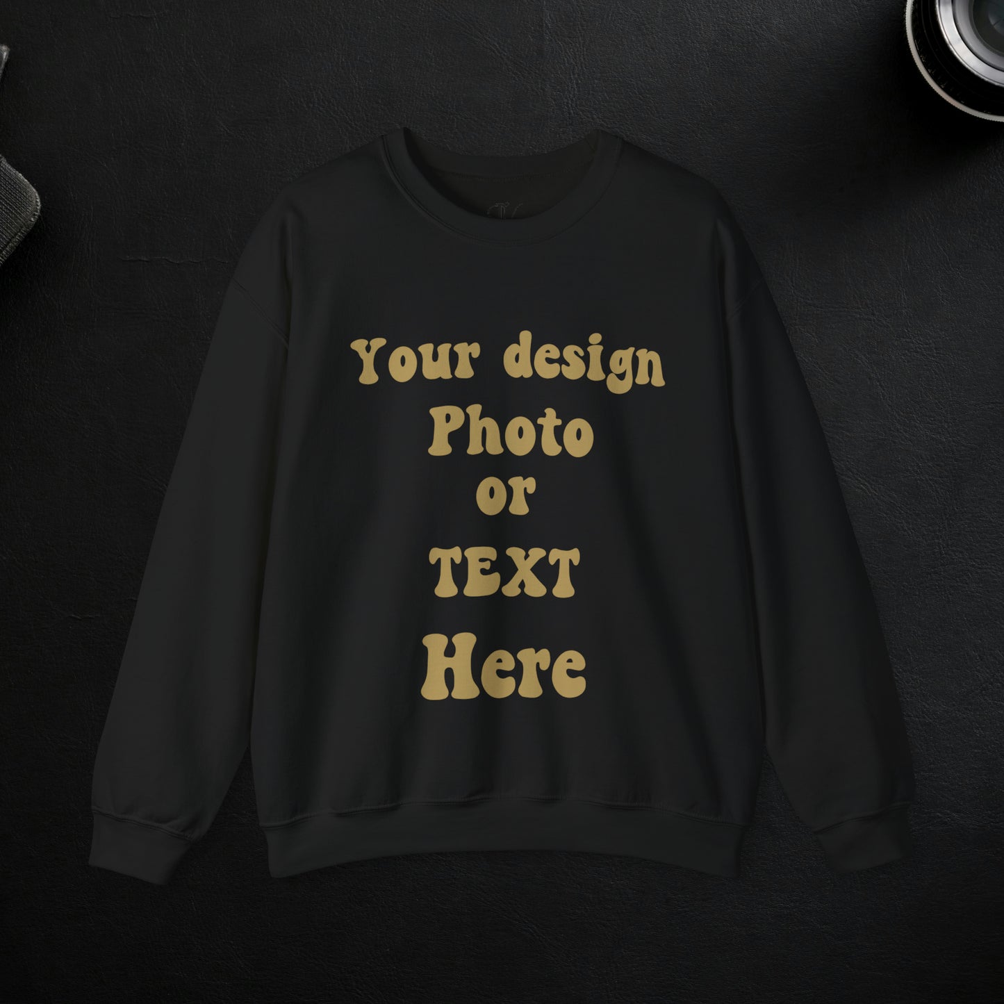 Imagin Vibes™ Crewneck Sweatshirt Personalized With Your Photo, Text Sweatshirt S Black 