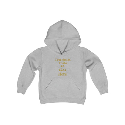 Youth Heavy Blend Hooded Sweatshirt - Personalize It with Text and Photo Kids clothes Sport Grey S 