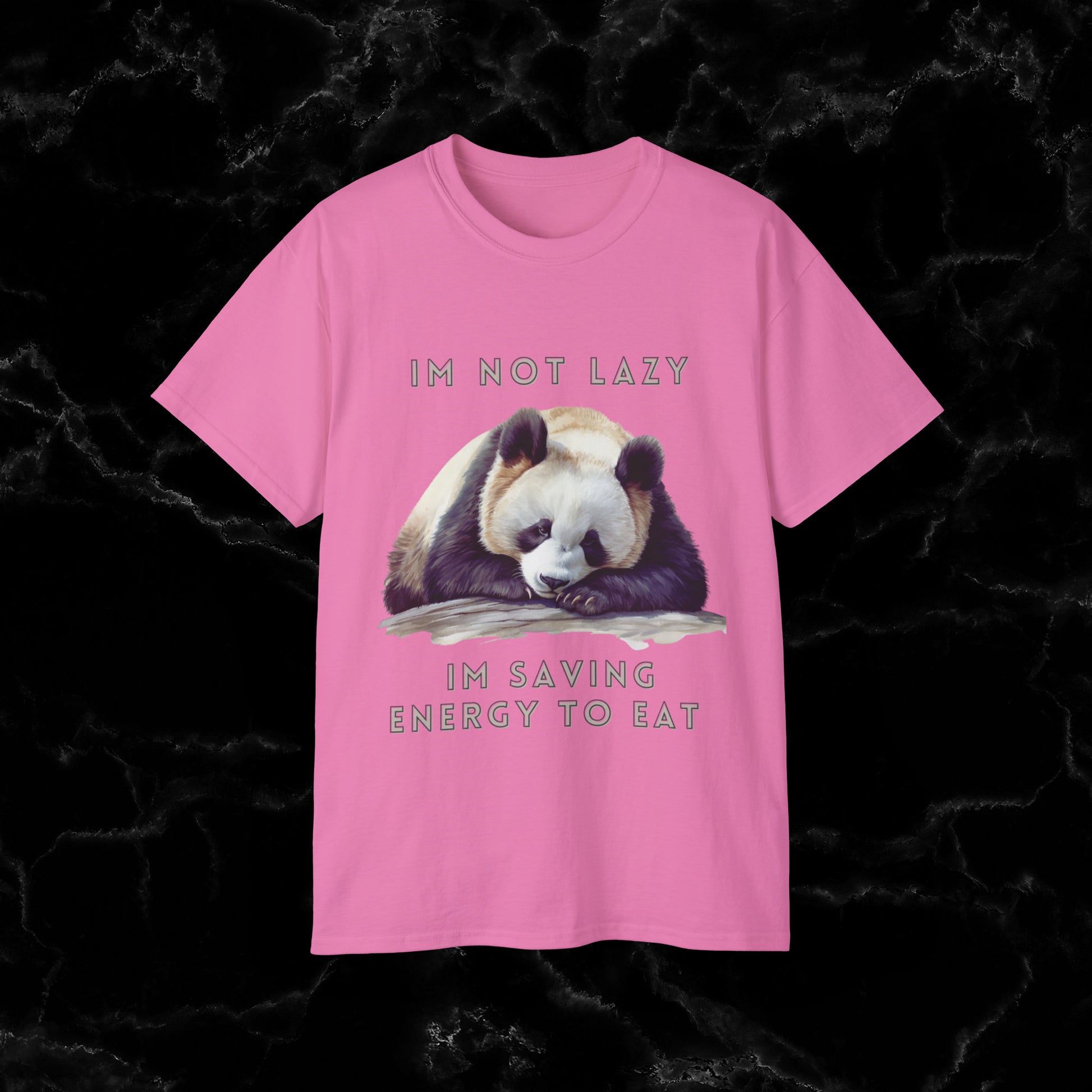 Nap Time Panda Unisex Funny Tee - Hilarious Panda Nap Design - I'm Not Lazy, I'm Saving Energy to Eat T-Shirt Azalea S 