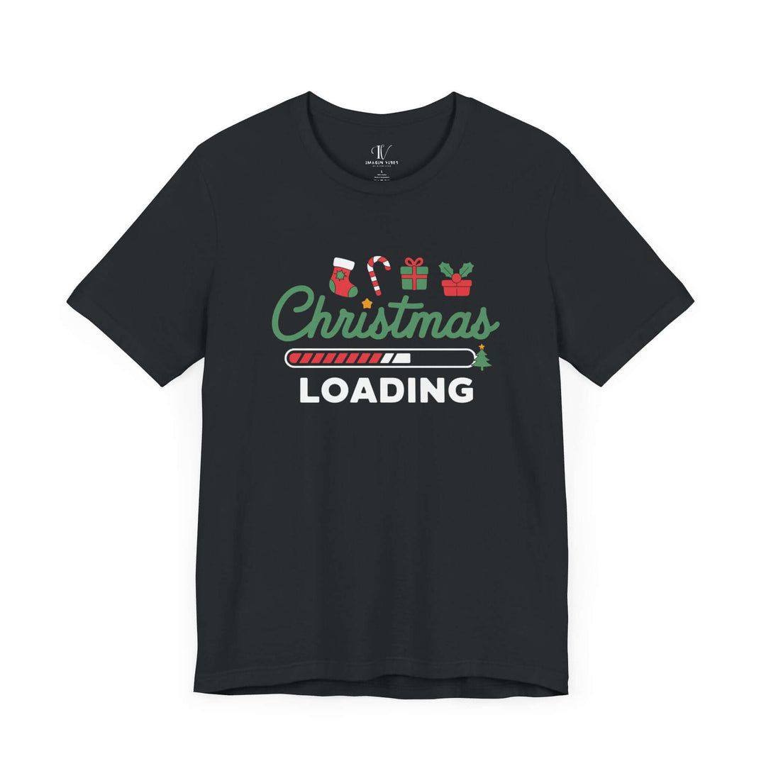 Christmas Loading Unisex Tee T-Shirt Printify Vintage Black XS