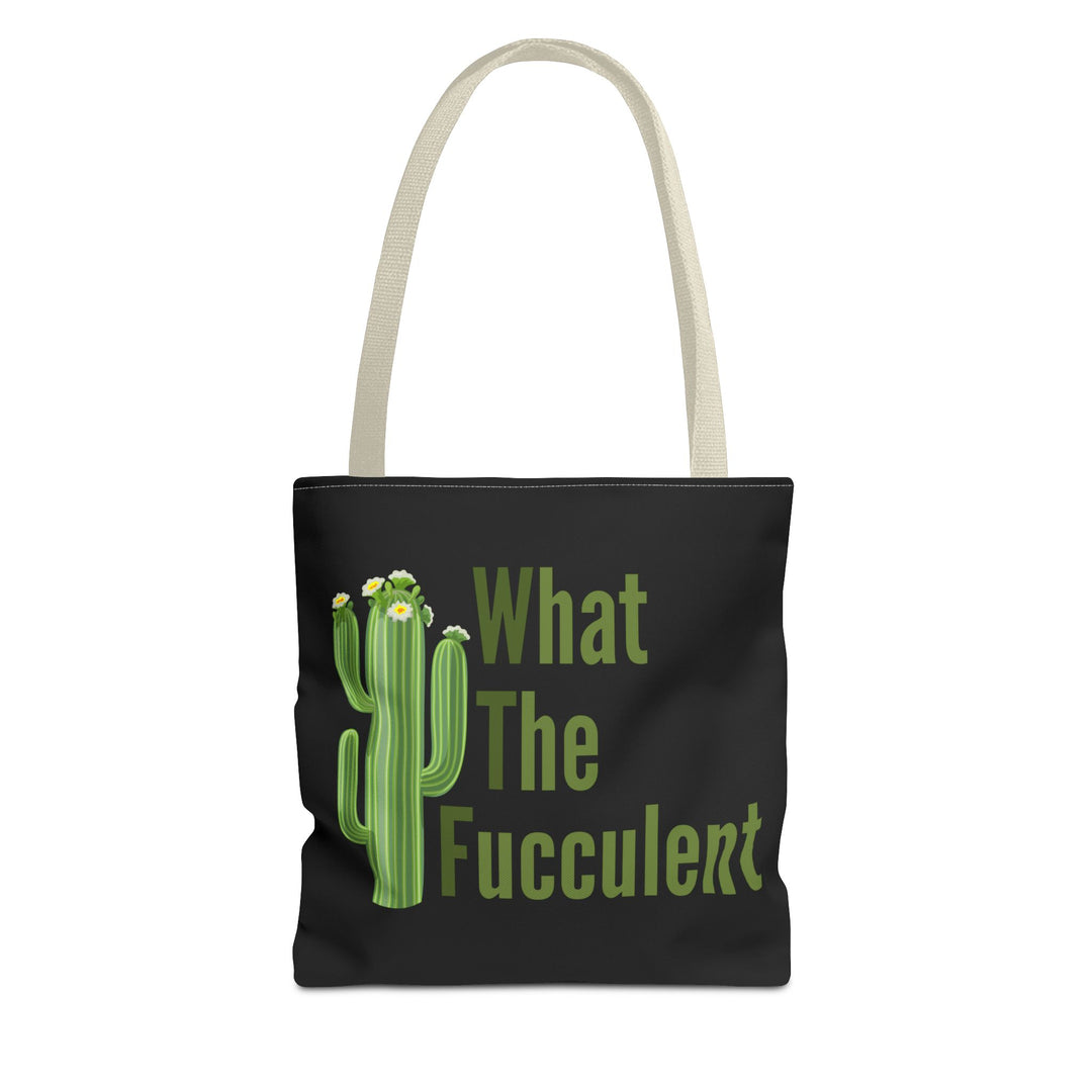 What The Fucculent Cactus Tote Bag — Funny Gardener Plant Lover Tote Bags Printify 13" × 13'' Beige