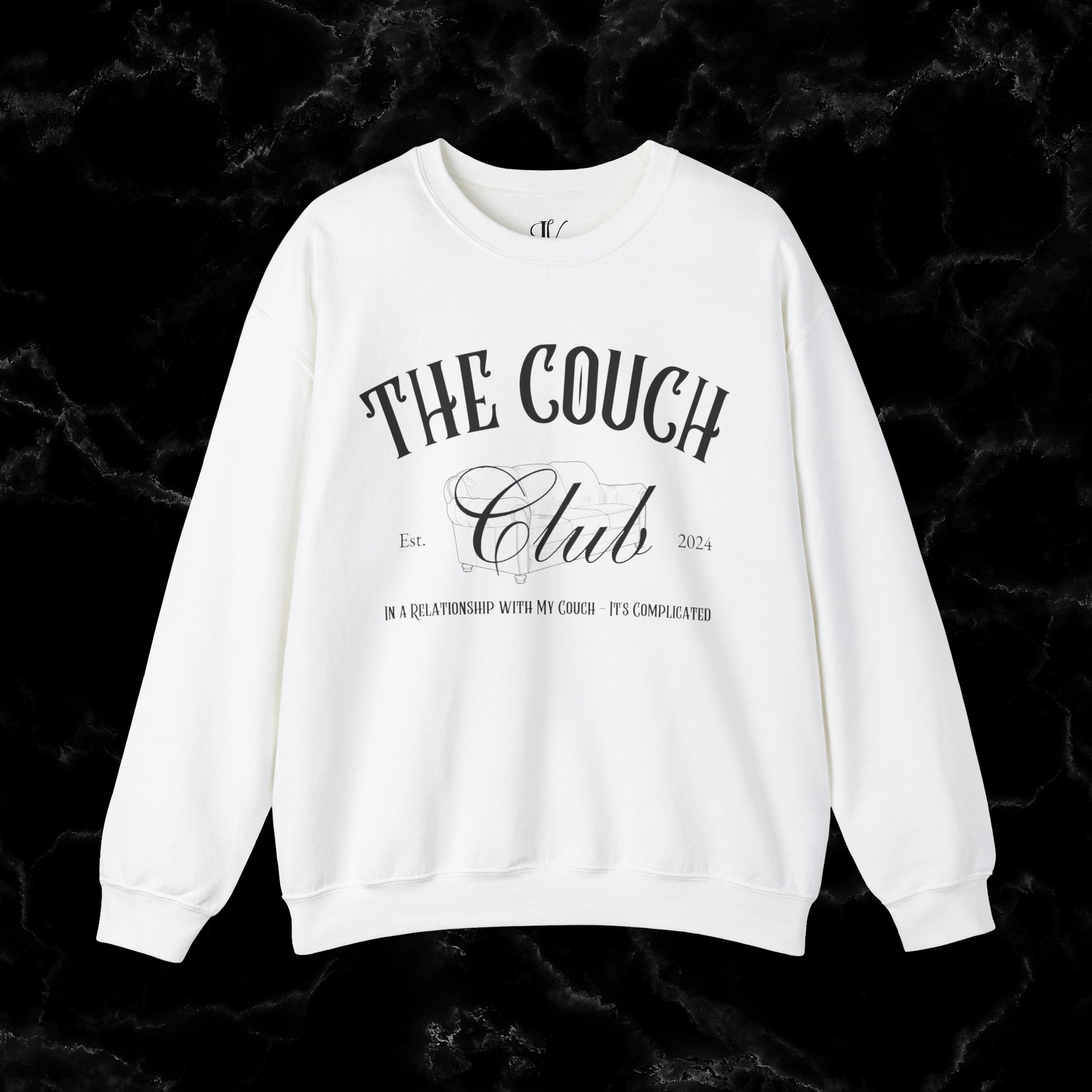 The Couch Club Crewneck Sweatshirt – Funny, Vintage, and Oversized: The Perfect Gift for Her and Your Best Friend Sweatshirt S White 