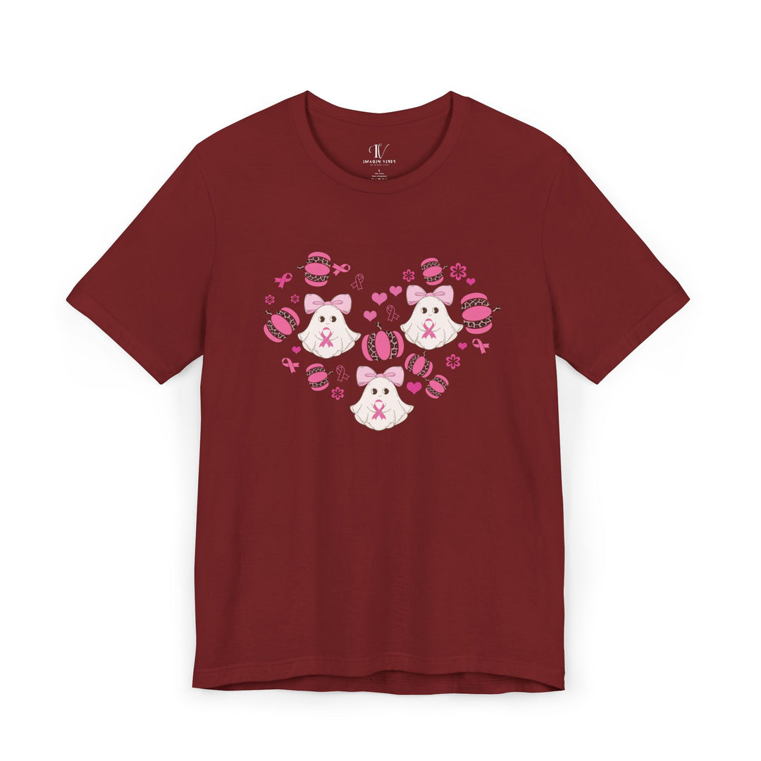 Ghosts and Pumpkins Breast Cancer Support T-Shirt