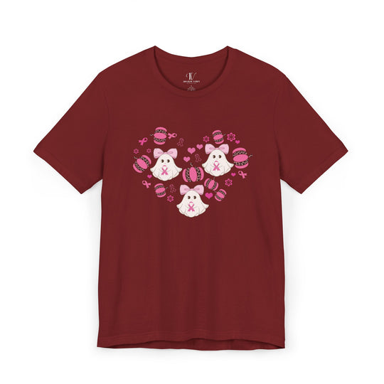 Ghosts and Pumpkins Breast Cancer Support T-Shirt