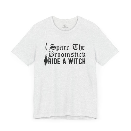 Halloween Tee - Funny Witch's Broomstick Design