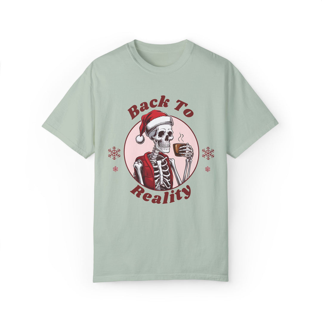 Back To Reality Skeleton Santa Coffee T-shirt T-Shirt Printify Bay S