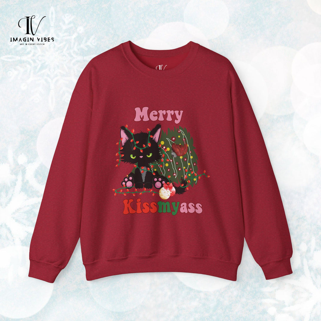 Merry Kiss: Funny Cat Sweatshirt