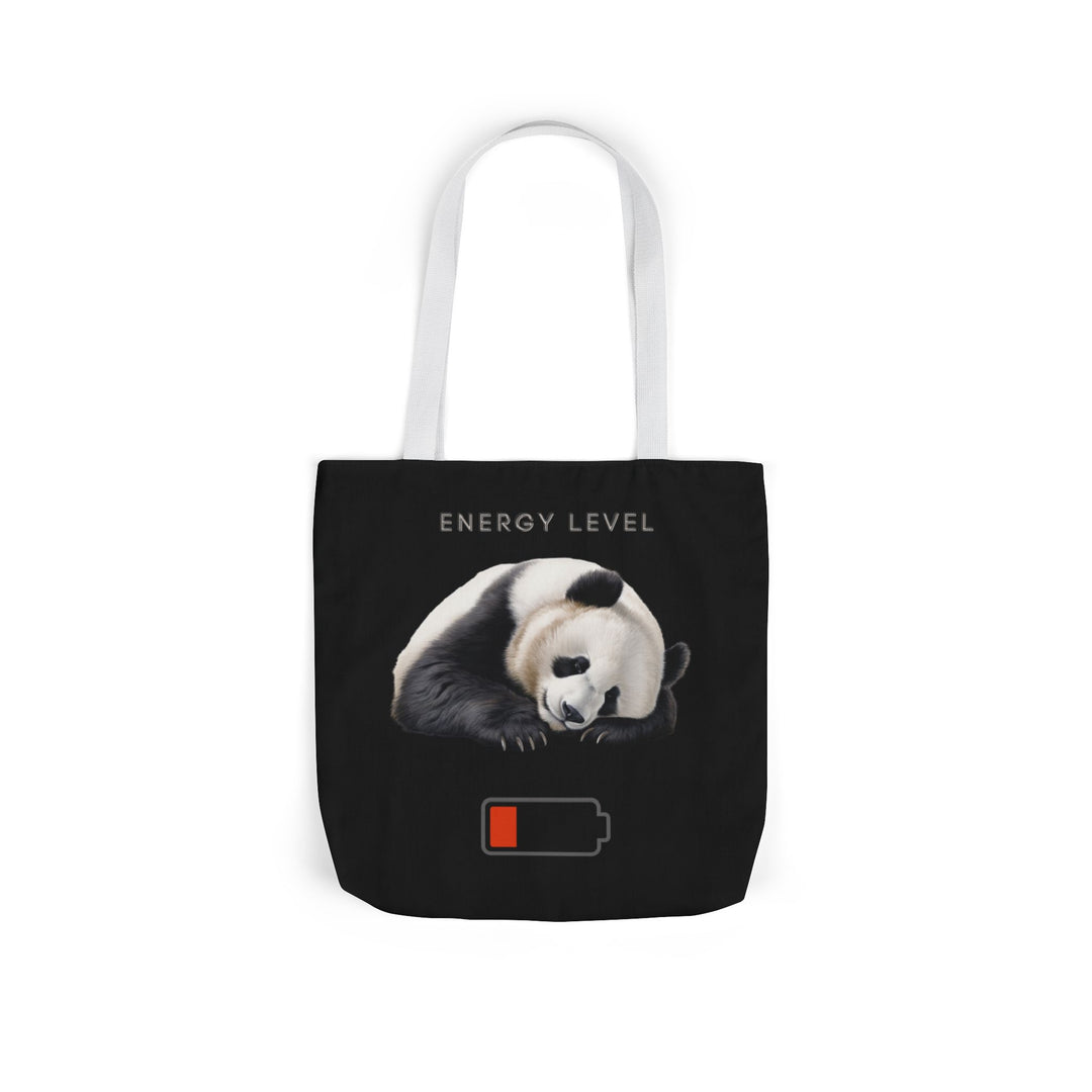 Canvas Tote Bag - Sleeping Panda Energy Level Low Accessories Printify 16" × 16'' White