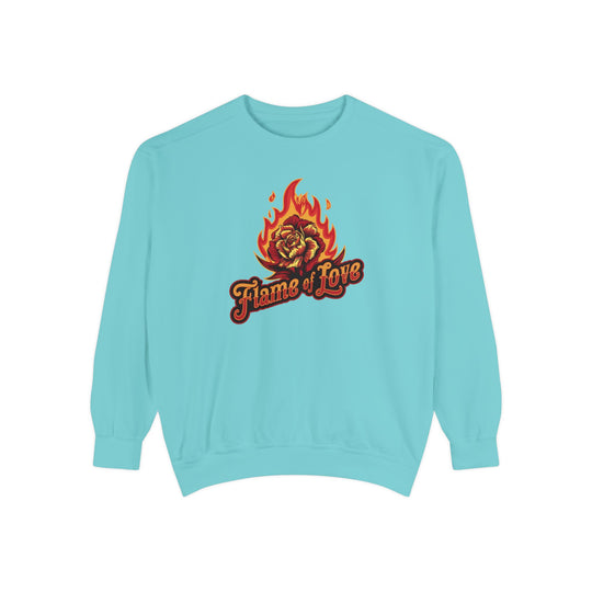 Flame of Love Sweatshirt Sweatshirt Printify Chalky Mint S